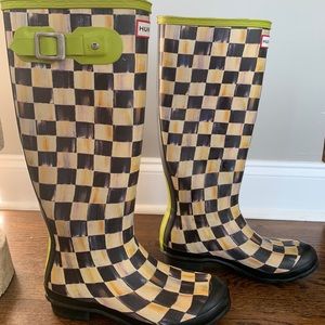 Retired Mackenzie Childs Courtly Check HunterBoots